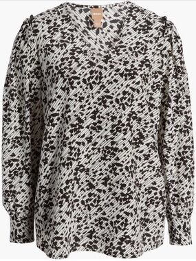 Boss confetti silk popover blouse